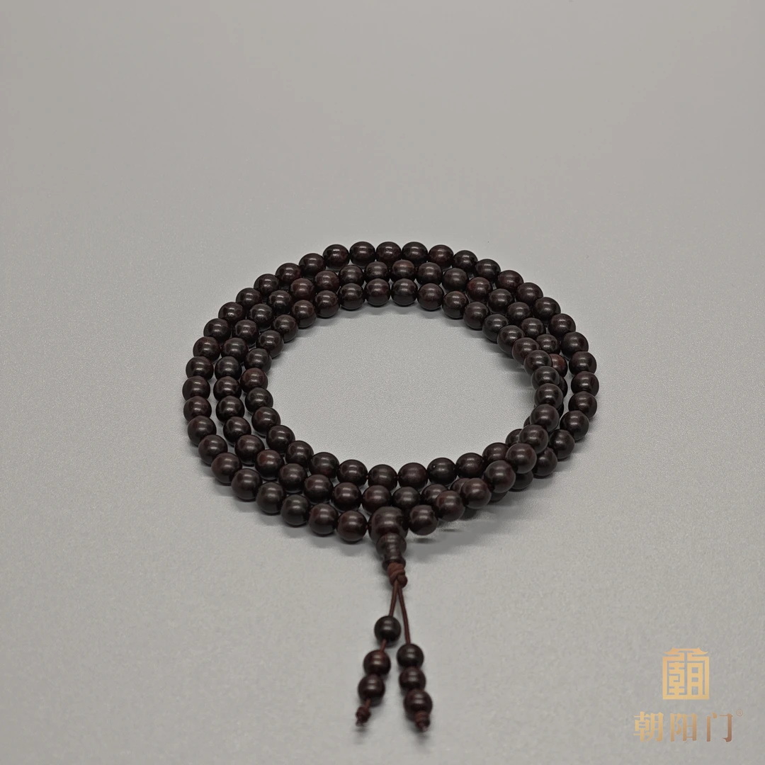 【D2489】小叶紫檀 6mm 左右圆珠 108 长串可绕手男女同款
