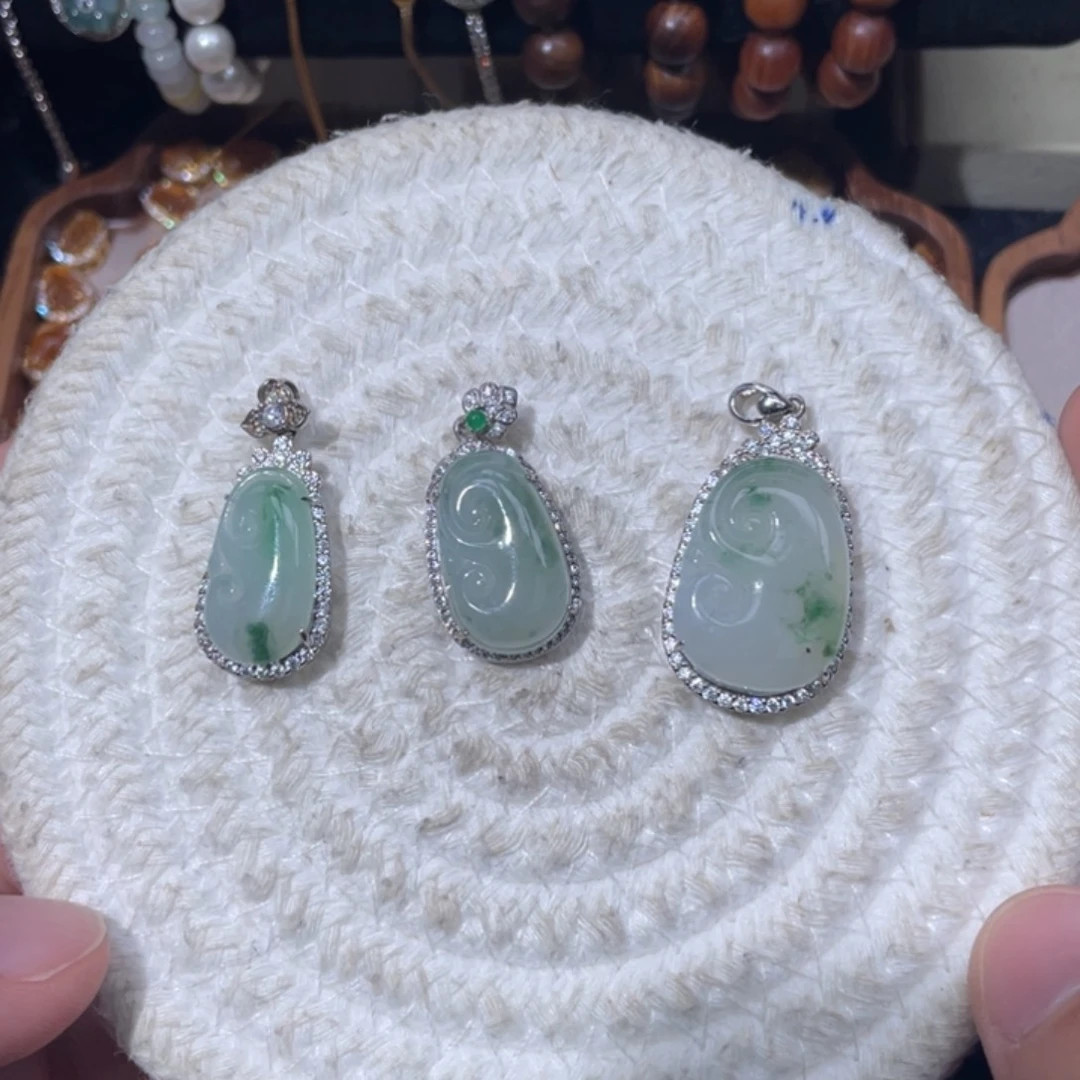 翡翠银S925镶嵌颈饰188一个任挑