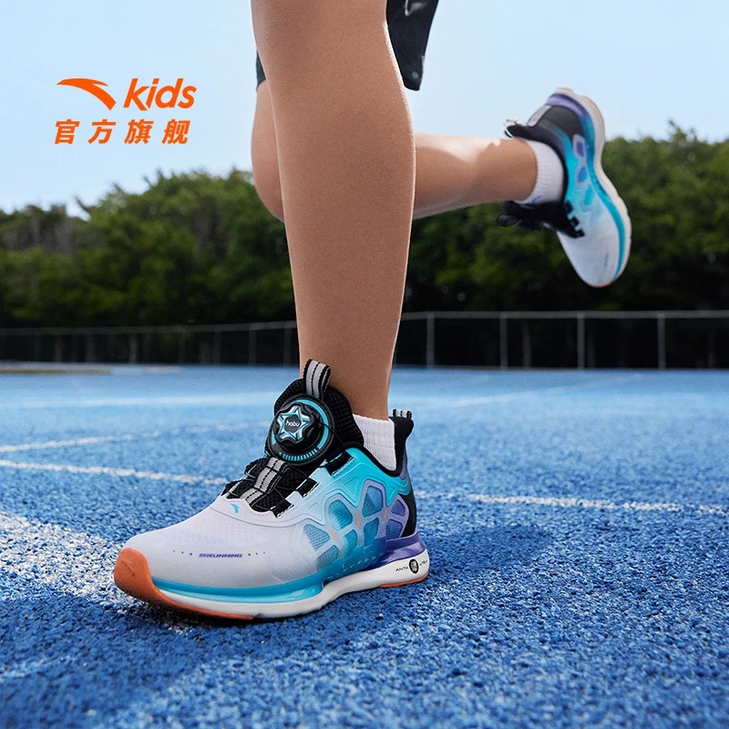 安踏儿童追风跑步鞋夏季男女大童缓震耐磨户外透气网面欧若动感风