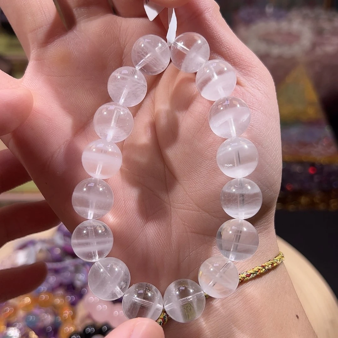 水晶手串未镶嵌半盆白幽灵