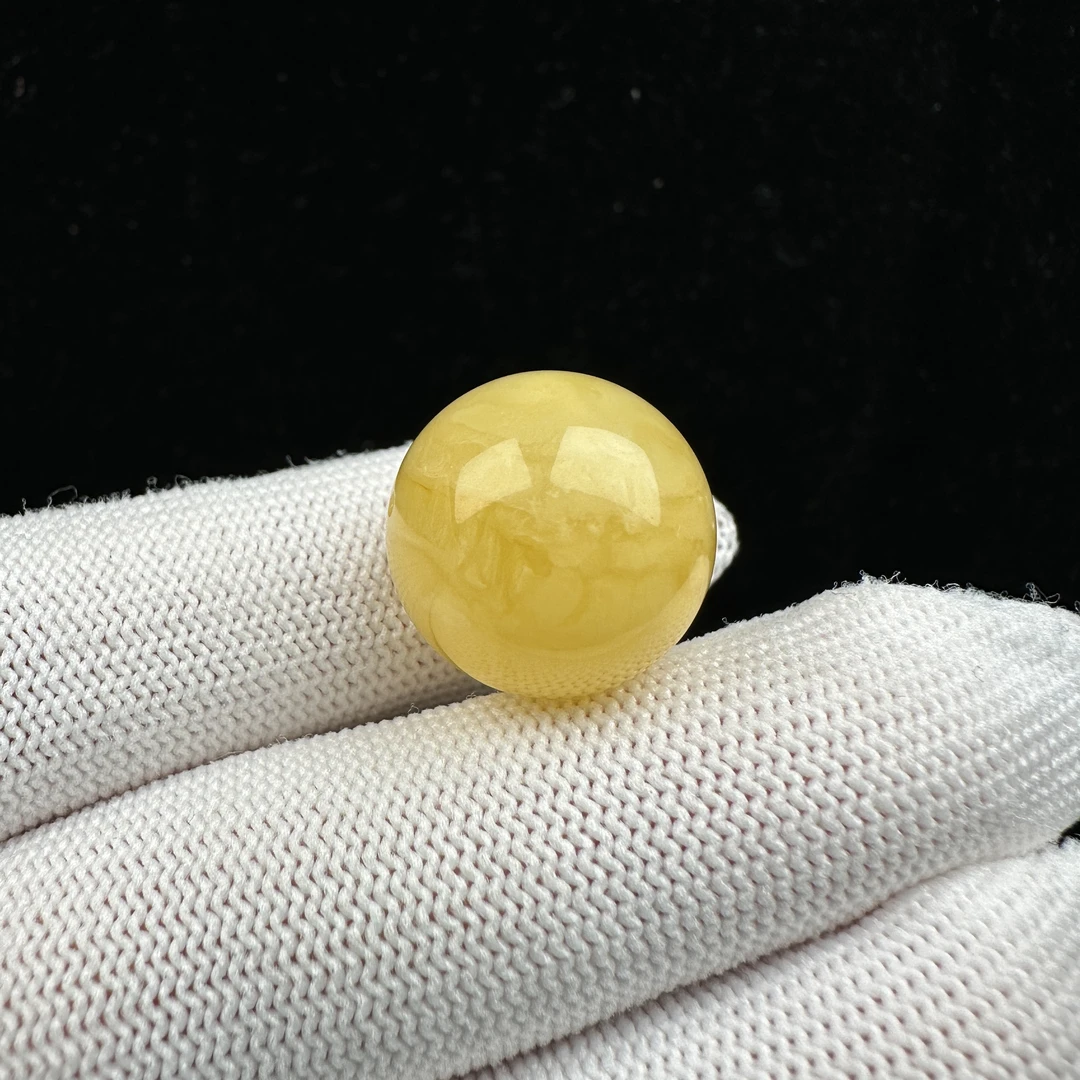 A1169天然蜜蜡 鸡油黄单珠 16.8mm 2.64克支持复检假一罚四