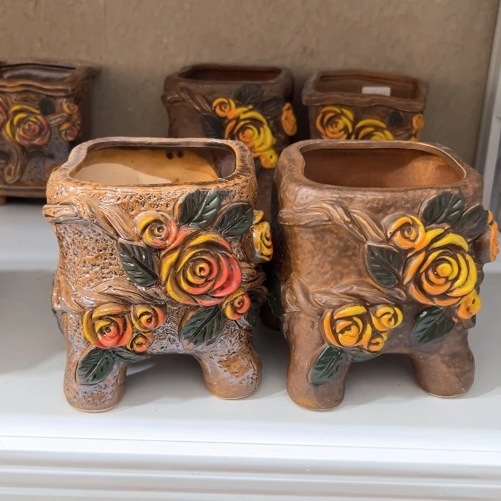 紫砂花盆粗陶材质多肉花盆