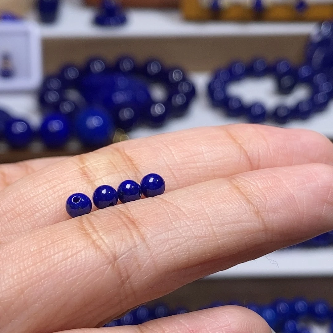 仙***就青金石未镶嵌高品单珠3mm+ 4颗