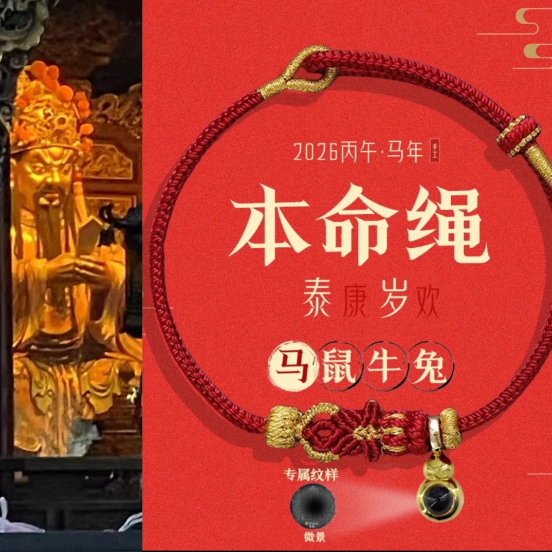 【观自在】本命年八大守护·马年辞旧迎新红绳新款十二生肖投影文创