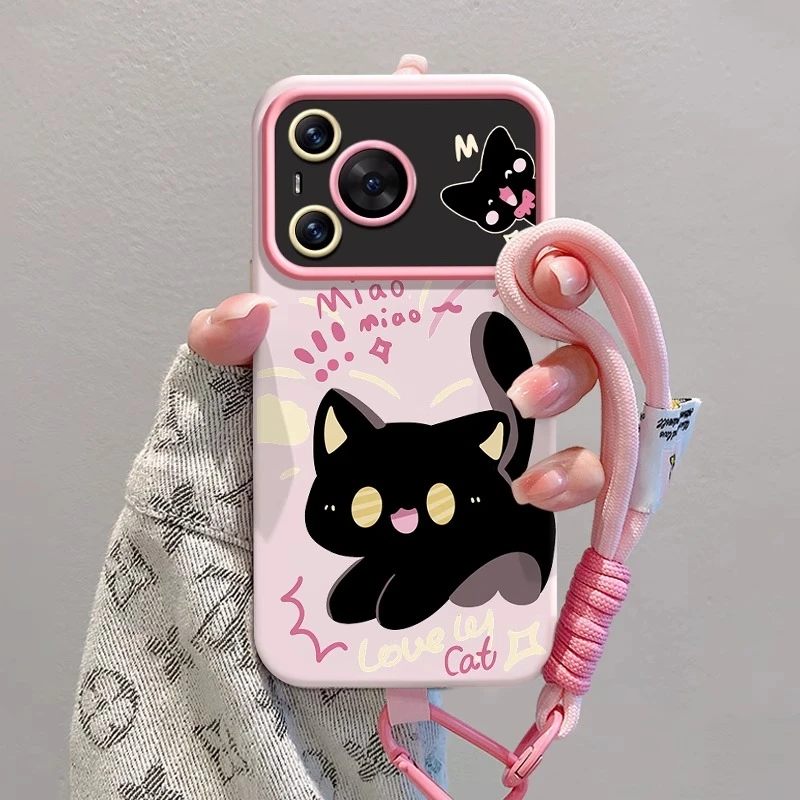 可爱卡通小猫适用华为pura80pro手机壳防摔新款硅胶70全包60软壳