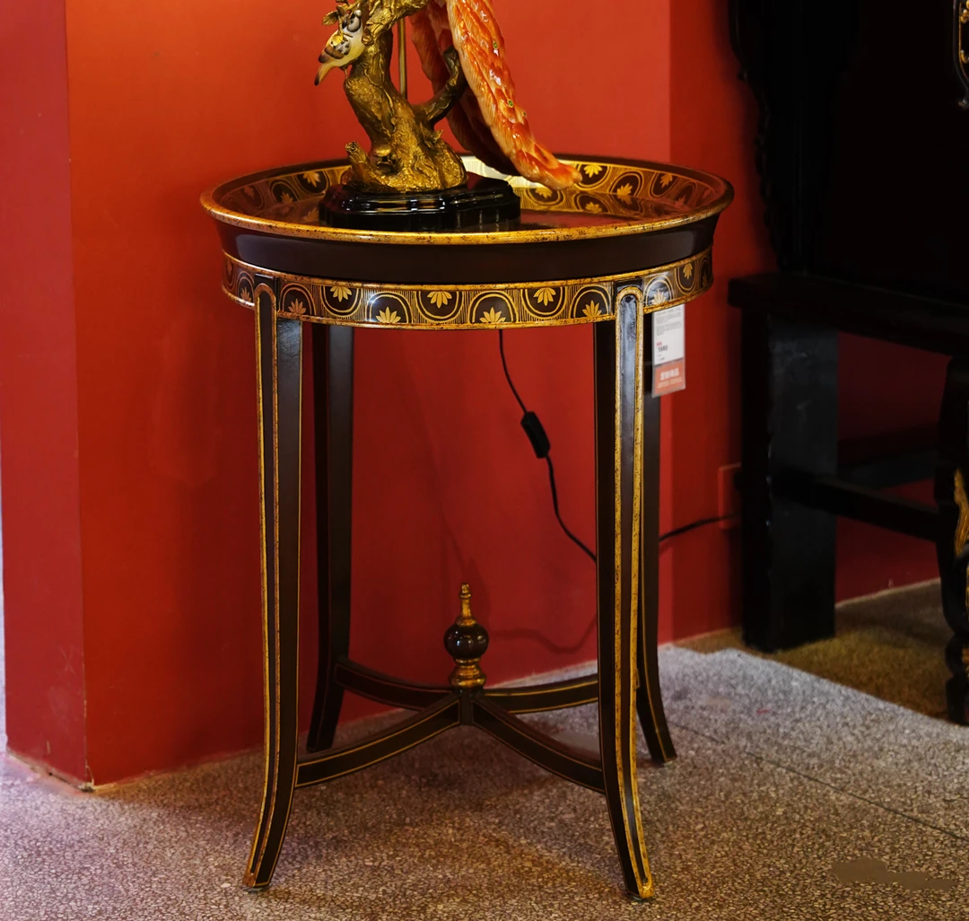 【本尼家】YS92法式中国风手绘山水人物图案中心边几