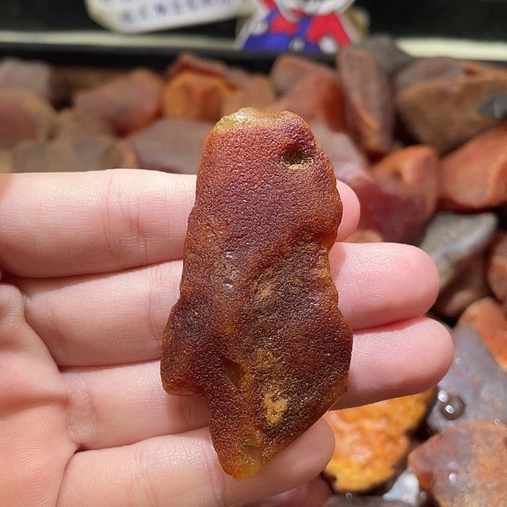 裸石琥珀未镶嵌香腊橘皮纹