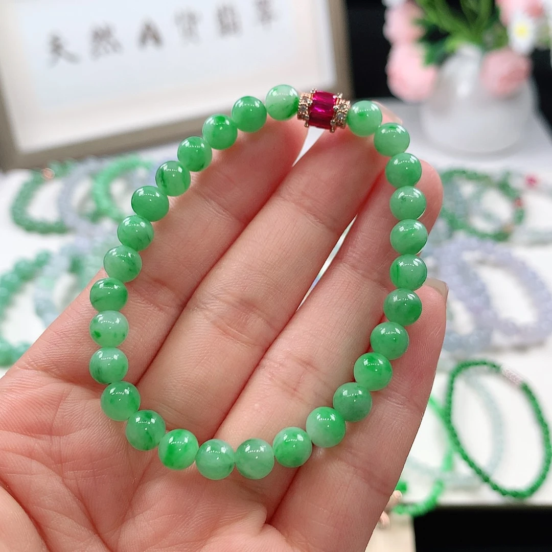 翡翠未镶嵌手链手链6mm