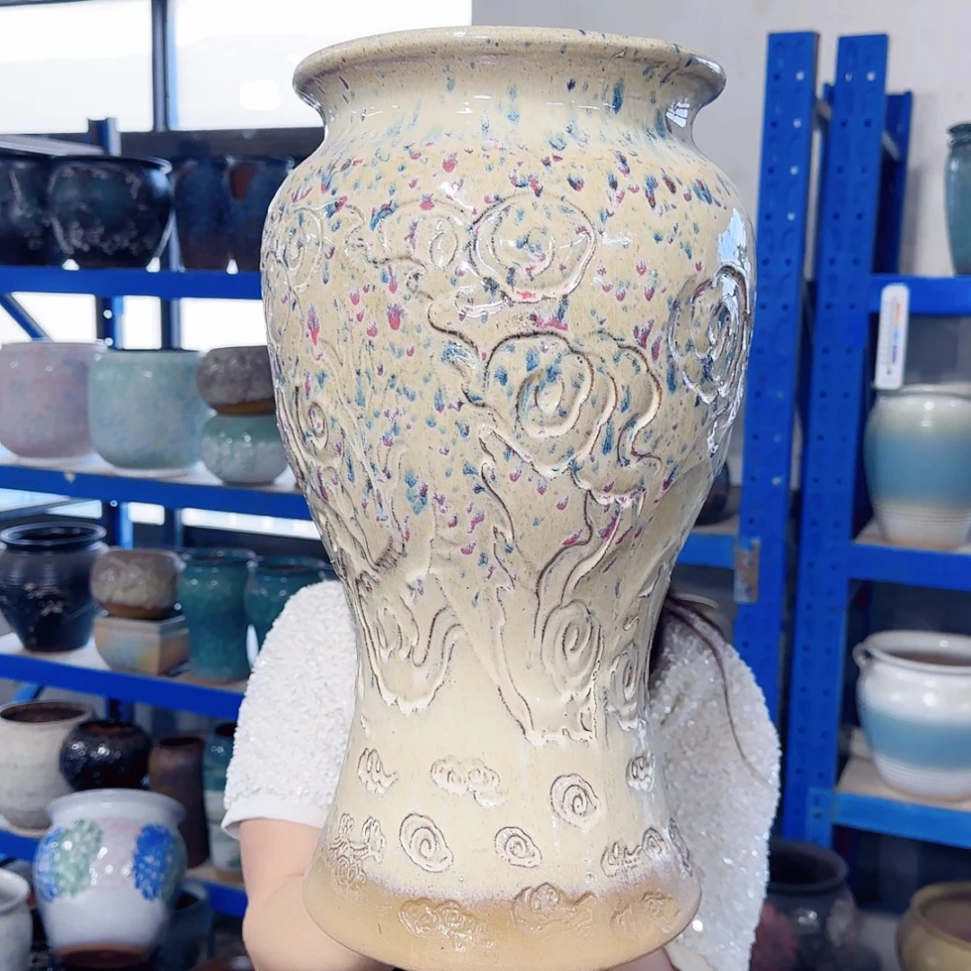紫砂花盆高43口22