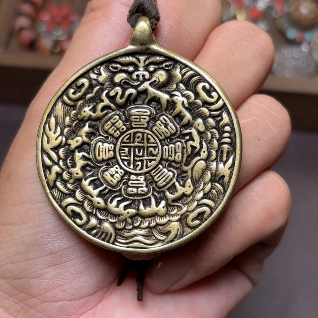 铜星月菩提吊坠项链