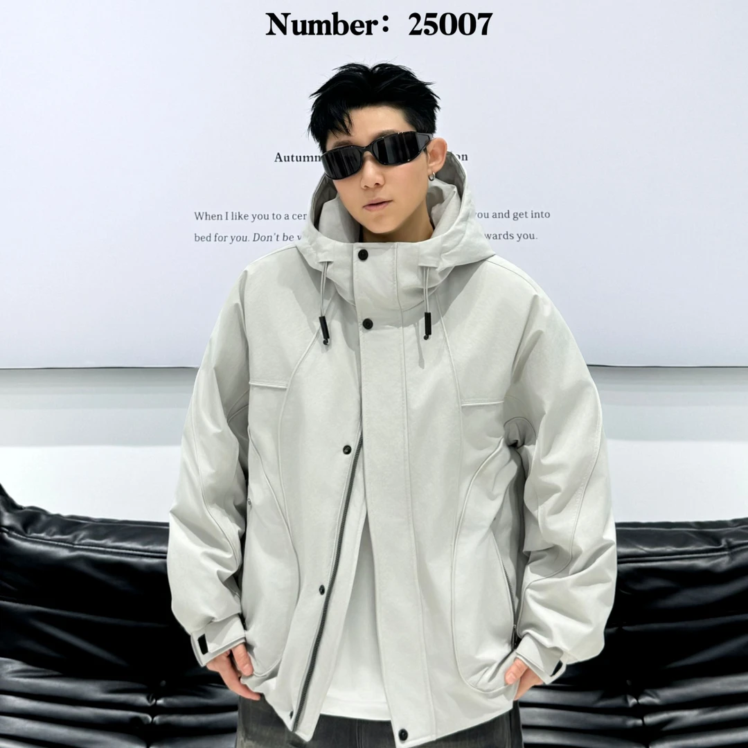 【国标羽绒服】2025冬季连帽保暖防风抗寒潮牌羽绒服外套#25007