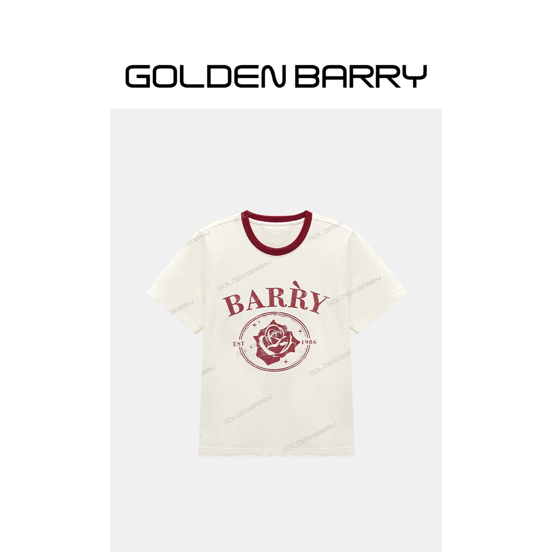 GOLDENBARRY|201970复古玫瑰印花短袖T恤