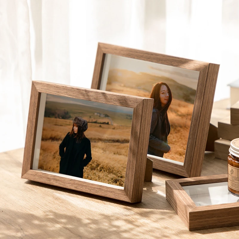 相框摆台木质中空立体简约画框567810寸a4质感密度板画框挂墙diy