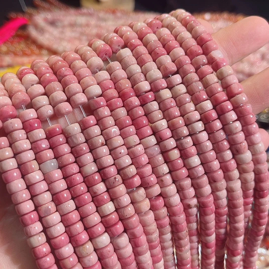 玛瑙/玉髓未镶嵌珠宝半成品A级红木纹剁珠一条7mm