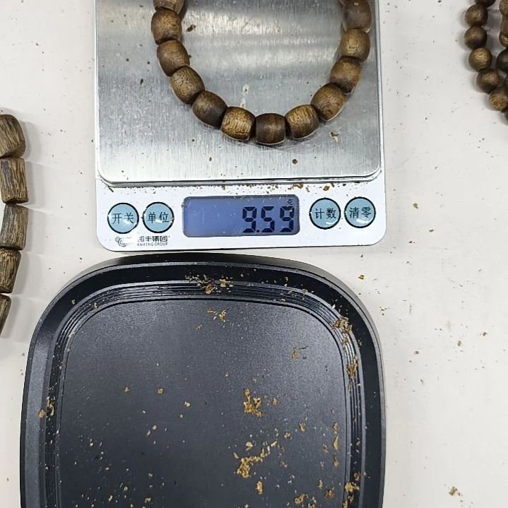 沉香手串棋楠沉香手串1.0尺寸桶珠9克＋