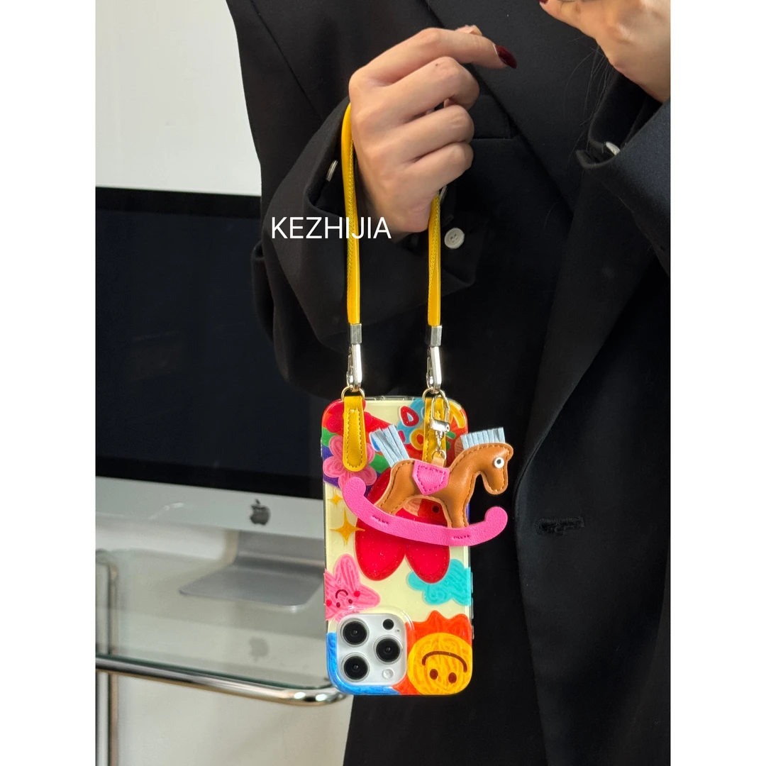 【壳之】高级红爱心彩虹小马适用苹果17/16/15/14/13promax手机壳