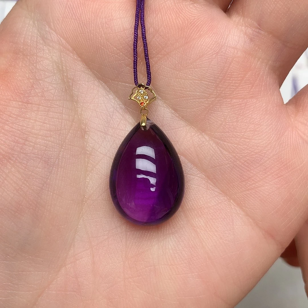 紫晶吊坠(赠链)18K金镶嵌L
