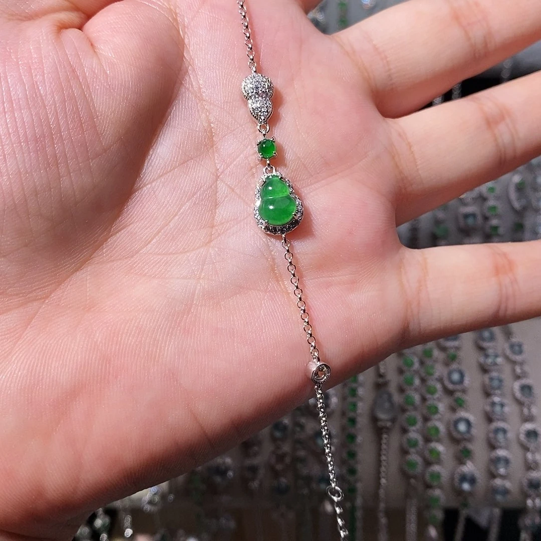 翡翠银S925镶嵌手链