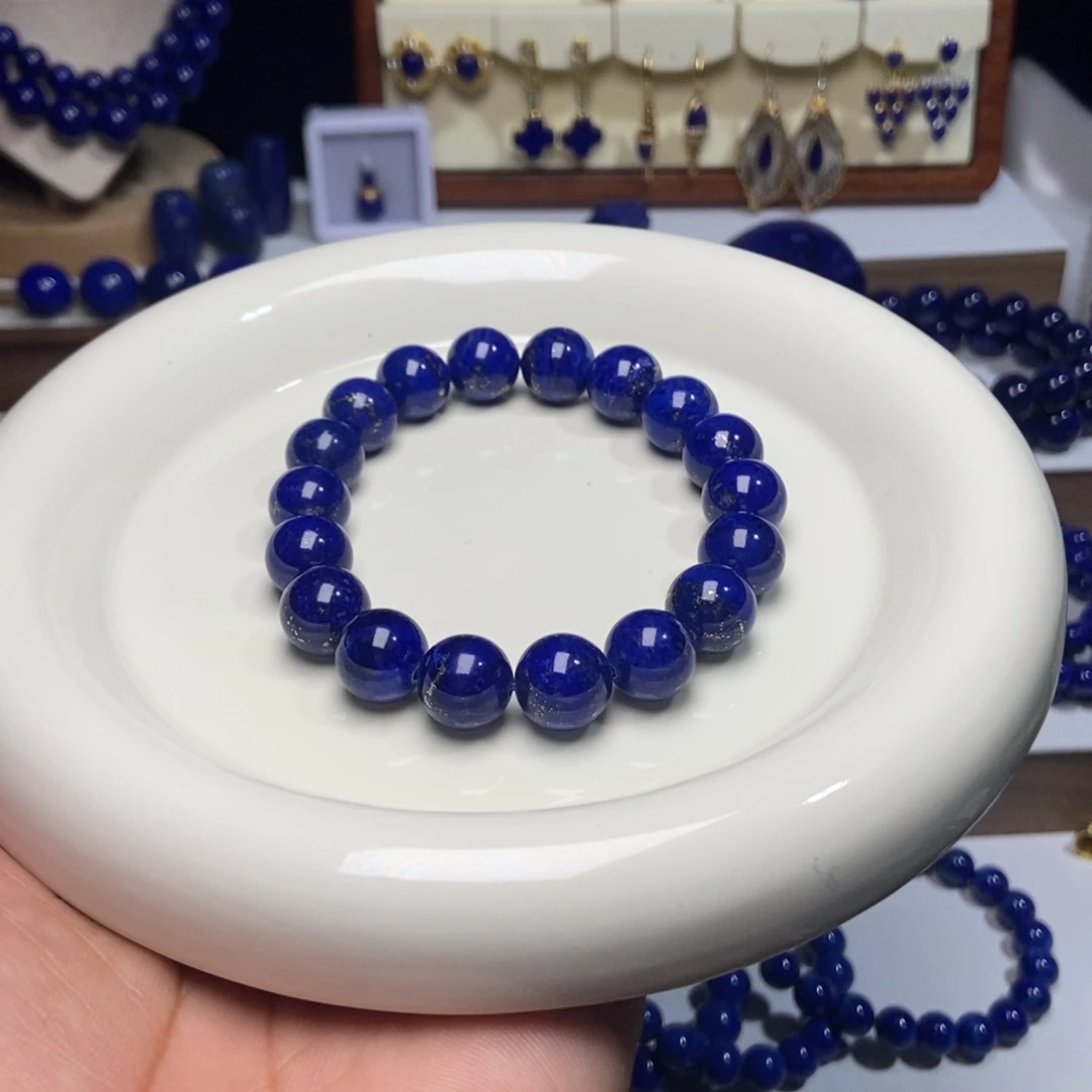 青金石未镶嵌老矿 高品 多金 手串11+