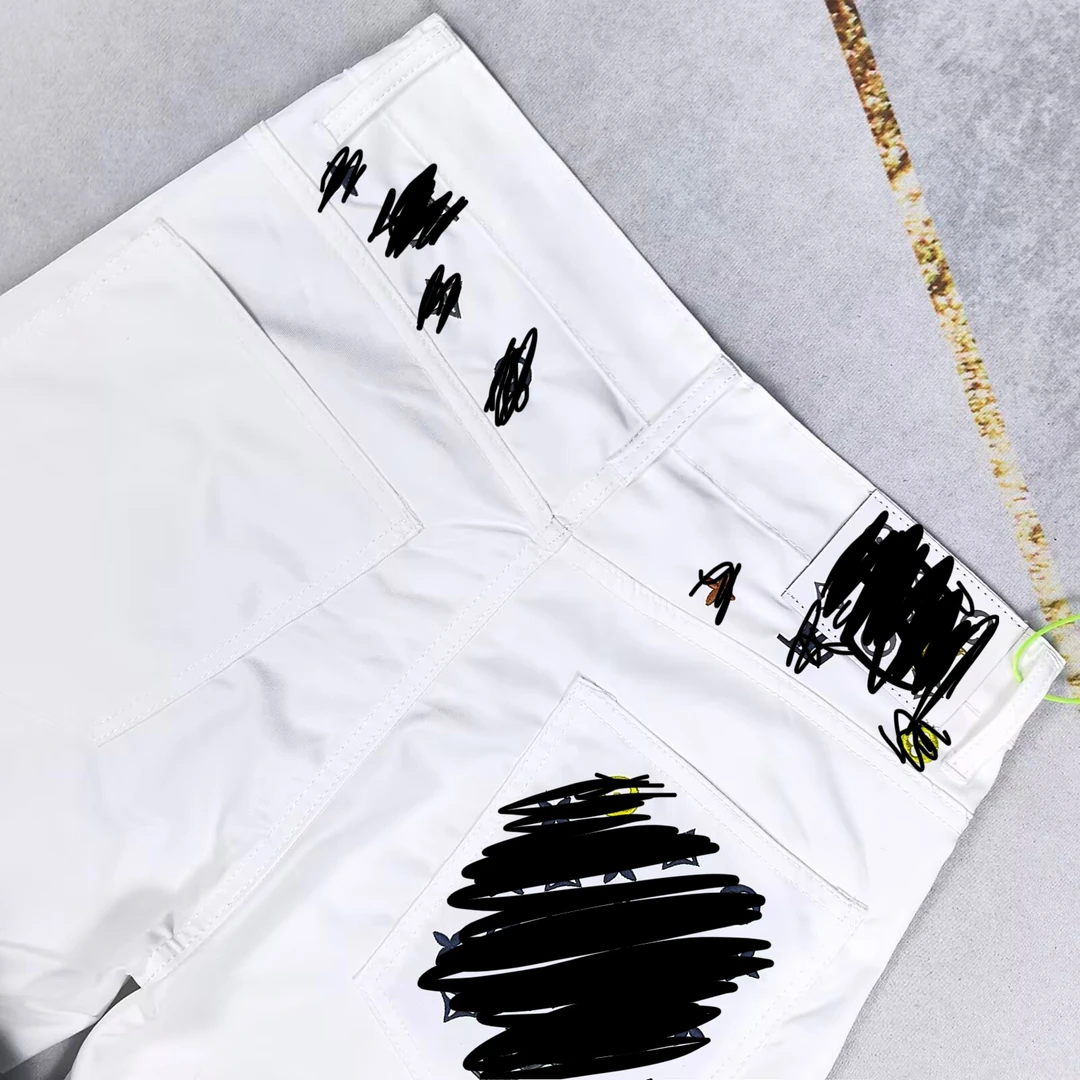 2025美式牛仔裤水洗做旧复古潮牌高街vibe窄版修身百搭直筒长裤子