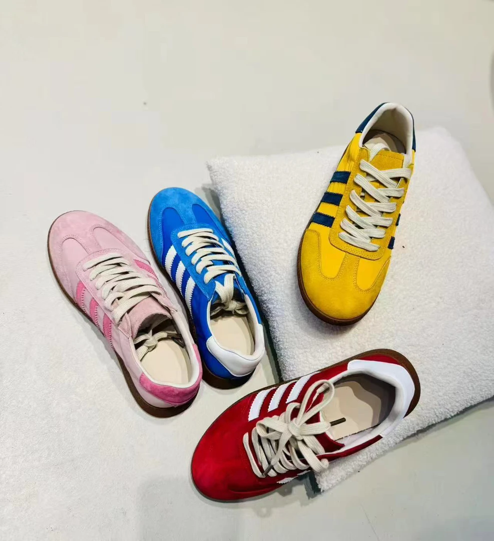 经典三杠德训鞋女款复古时尚运动休闲板鞋潮鞋