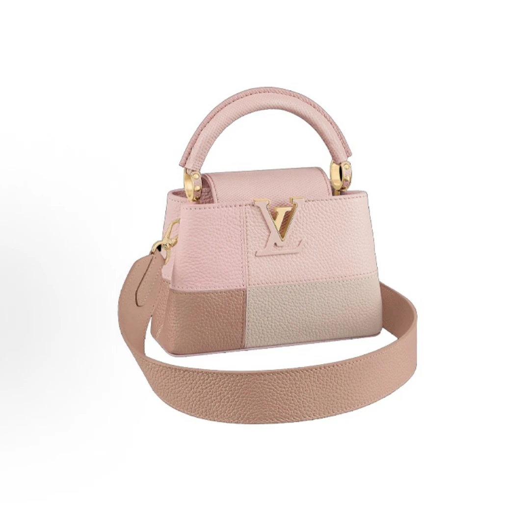 99新 LouisVuitton/路易威登 粉拼色/cap/mini/单肩包/B6728