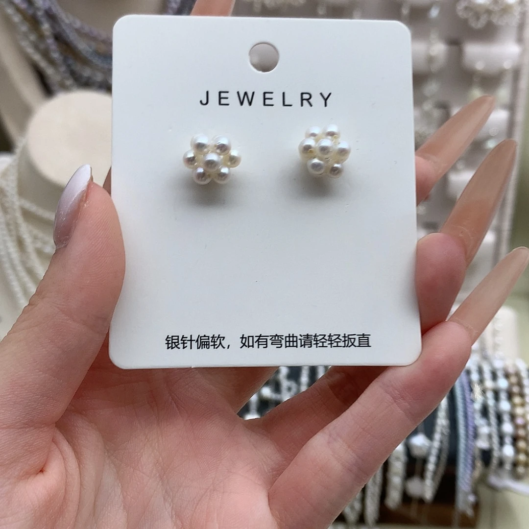 淡水珍珠耳饰银S925镶嵌