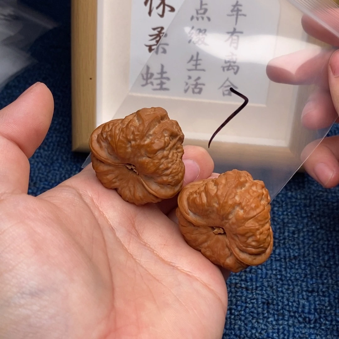 把件文玩核桃蛤蟆头蛙饼42尺轻微扫尖