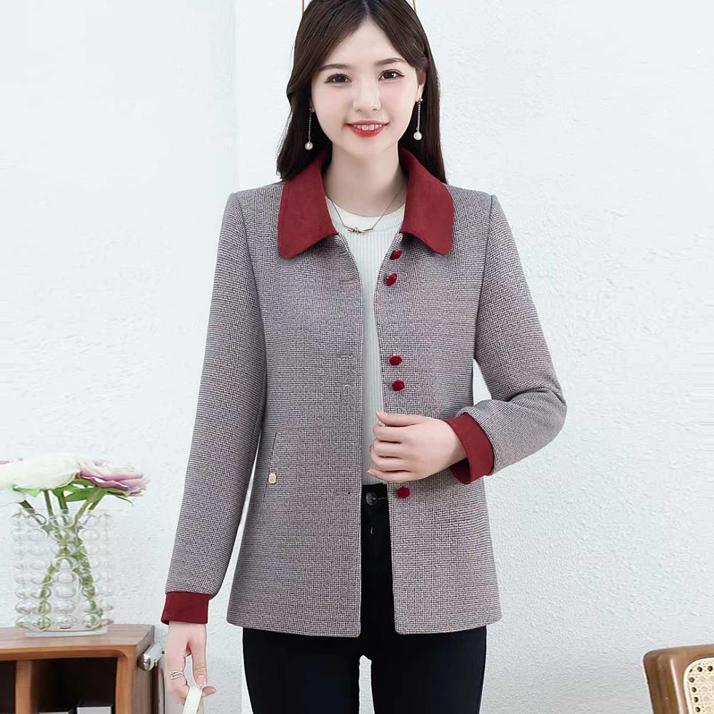 送妈妈休闲外套2025春秋时尚气质短款小香风外套洋气中老年上衣