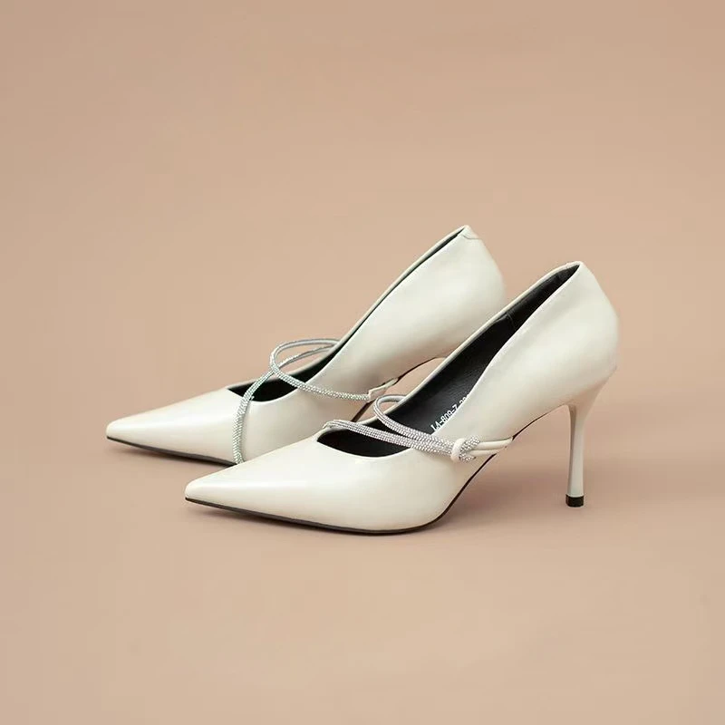 LA-809 洋气玛丽珍鞋女2025新款夏季一字带细跟潮流女鞋高跟鞋女