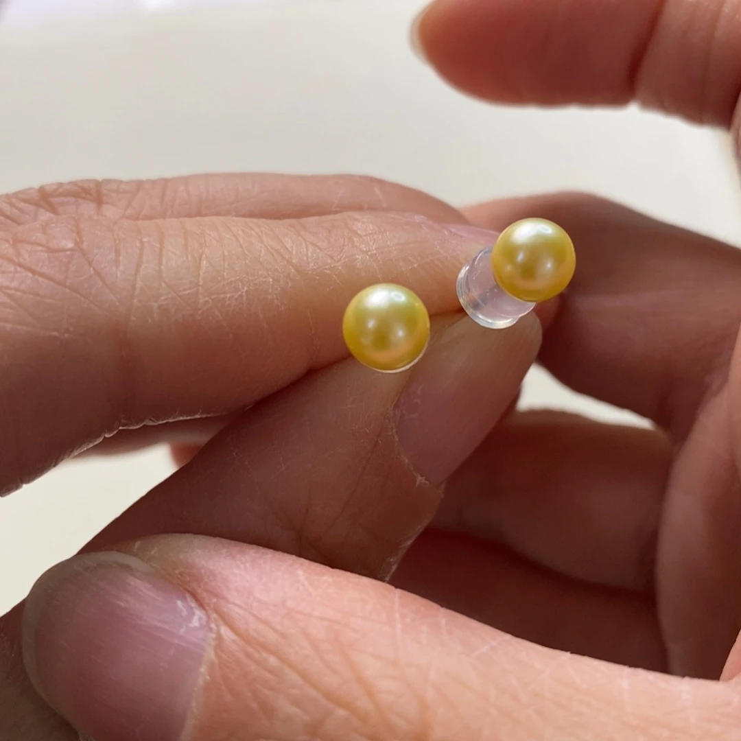 海水珍珠耳饰银S925镶嵌