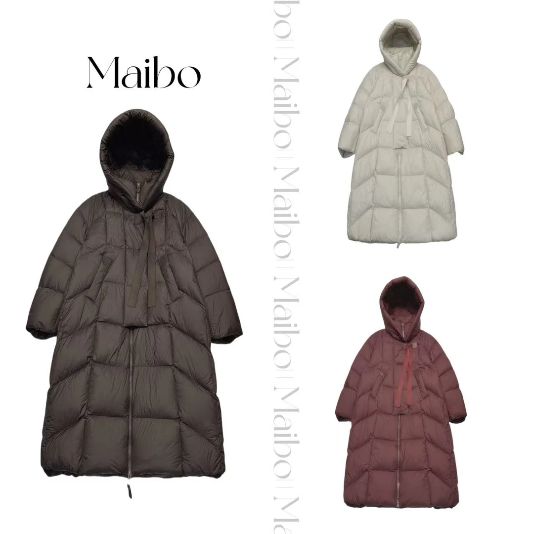 maibo-MM（300-500）保暖中长款带帽女女款拉羽绒服