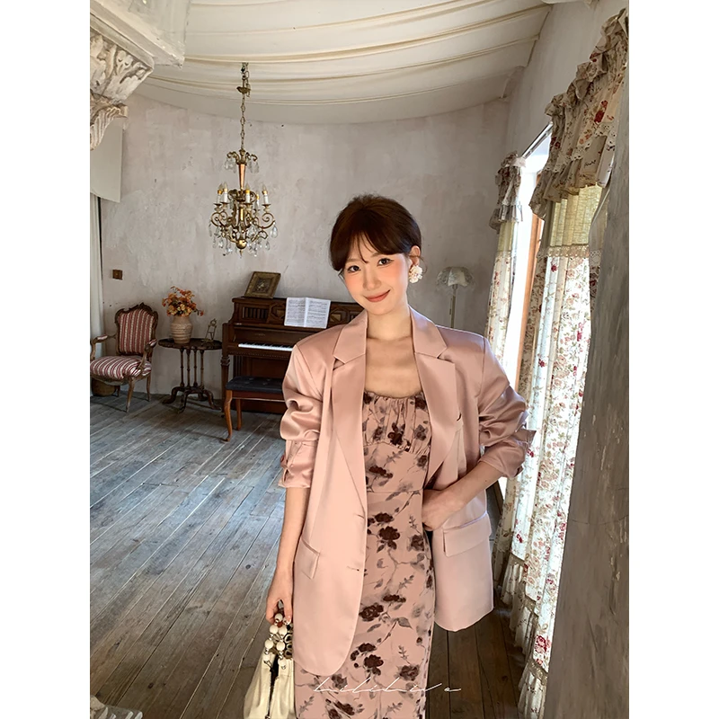 【斯嘉丽】气质休闲风宽松西装外套半身裙套装女2025新DRC032