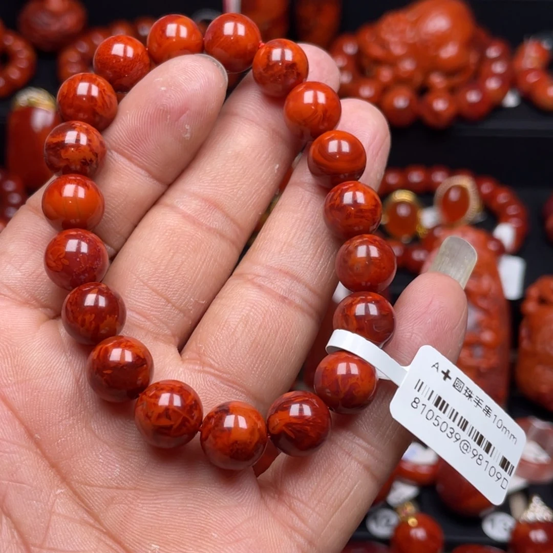 南红玛瑙珠宝奇石未镶嵌燕*单圈10