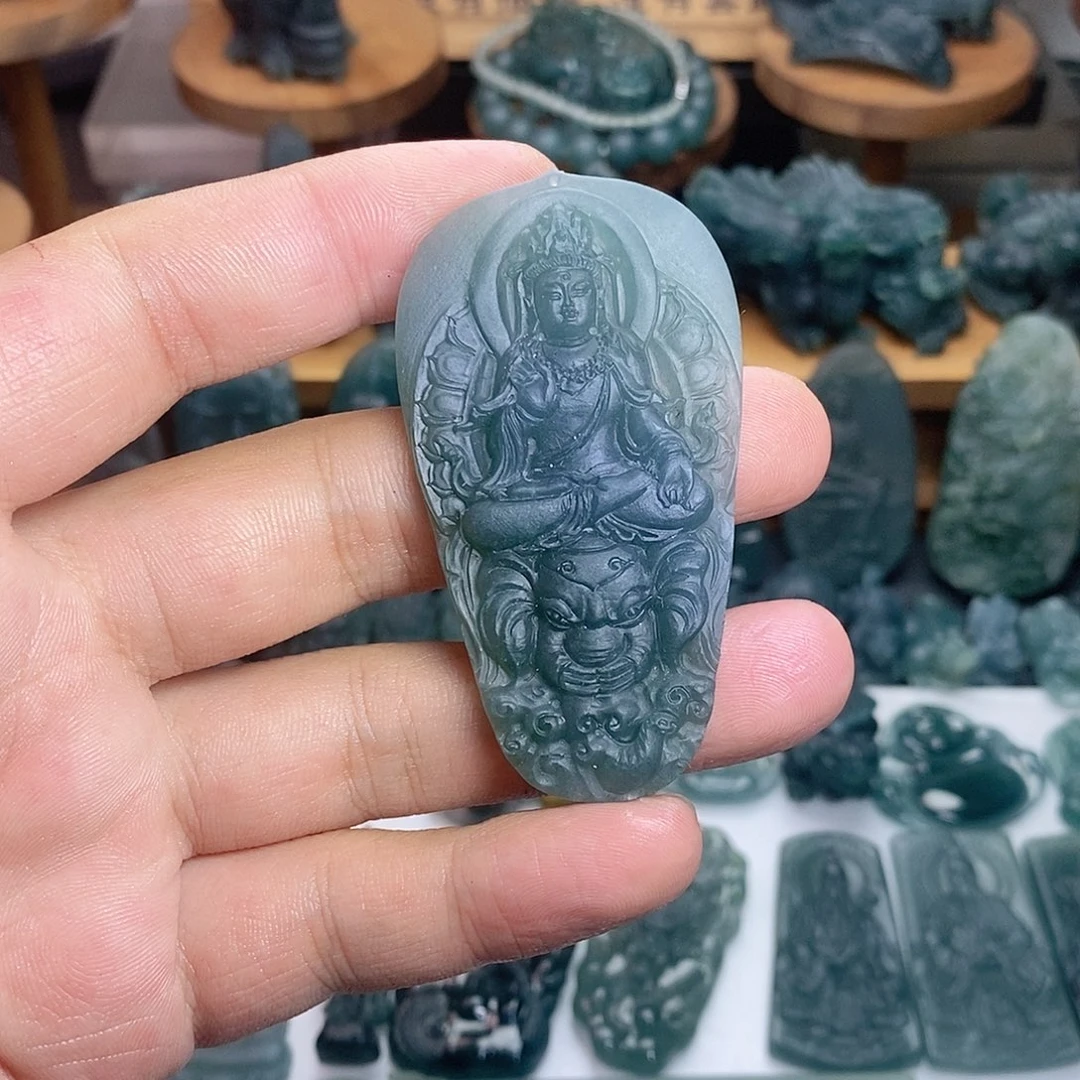 定制翡翠未镶嵌普贤