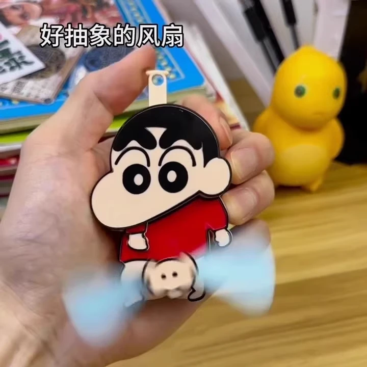 小新风扇创意手摇风扇新奇特卡通迷你风扇钥匙扣捣蛋双叶折叠风扇