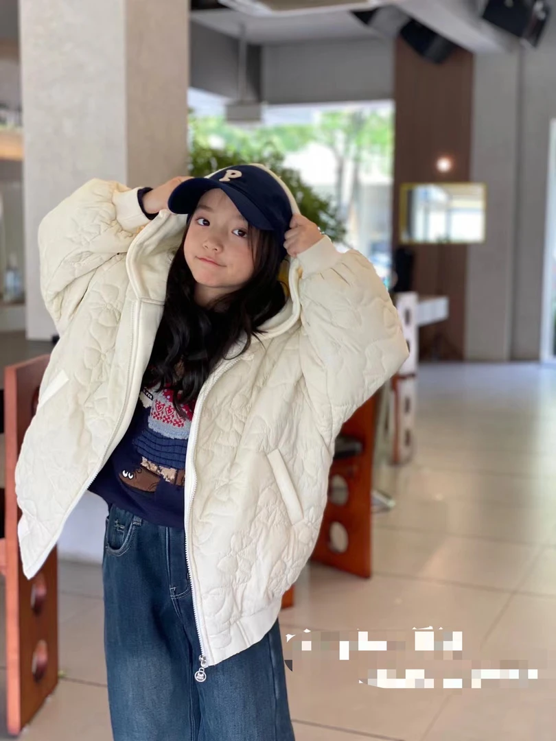 卷毛桃秋冬连帽棉袄