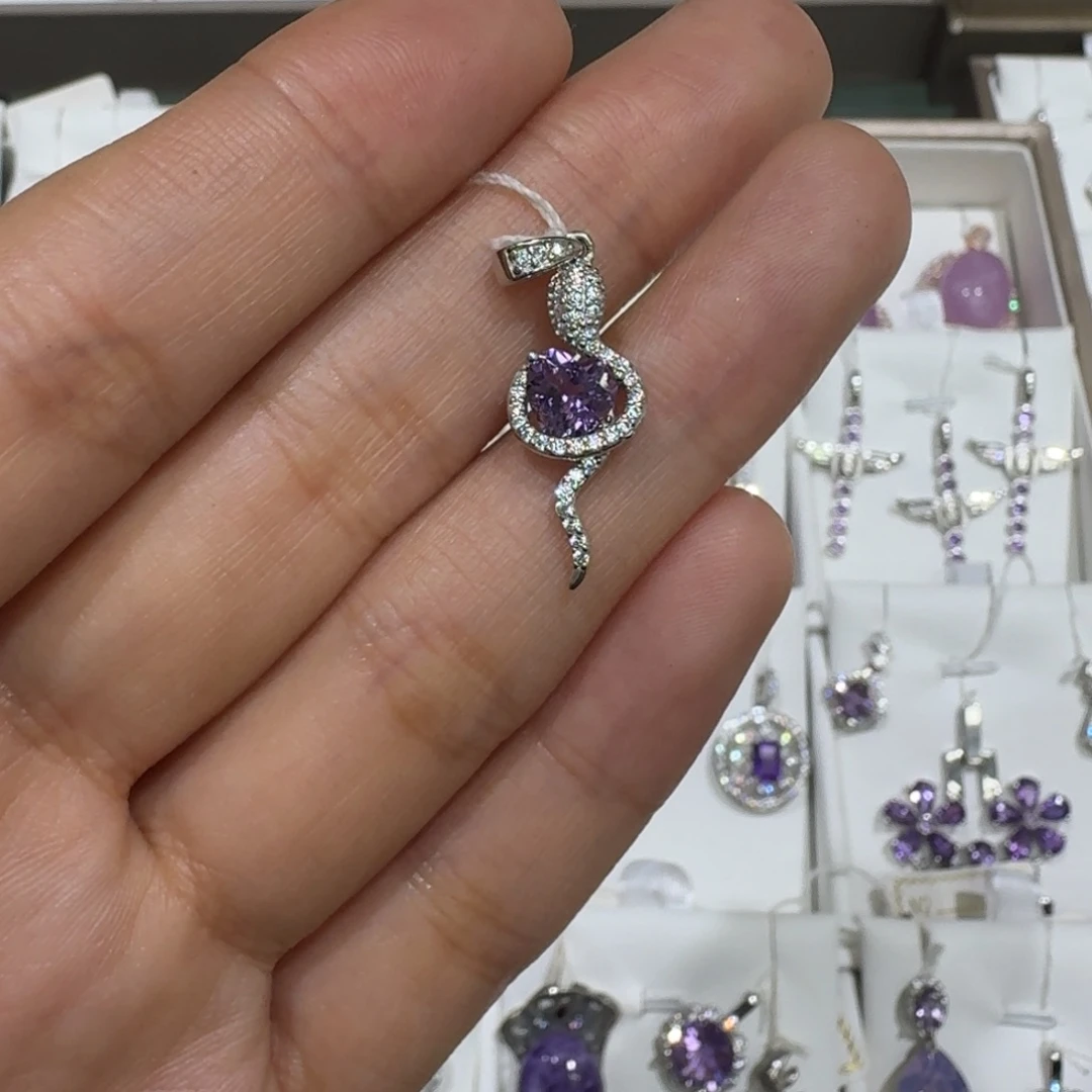 紫晶银S925镶嵌珠宝半成品