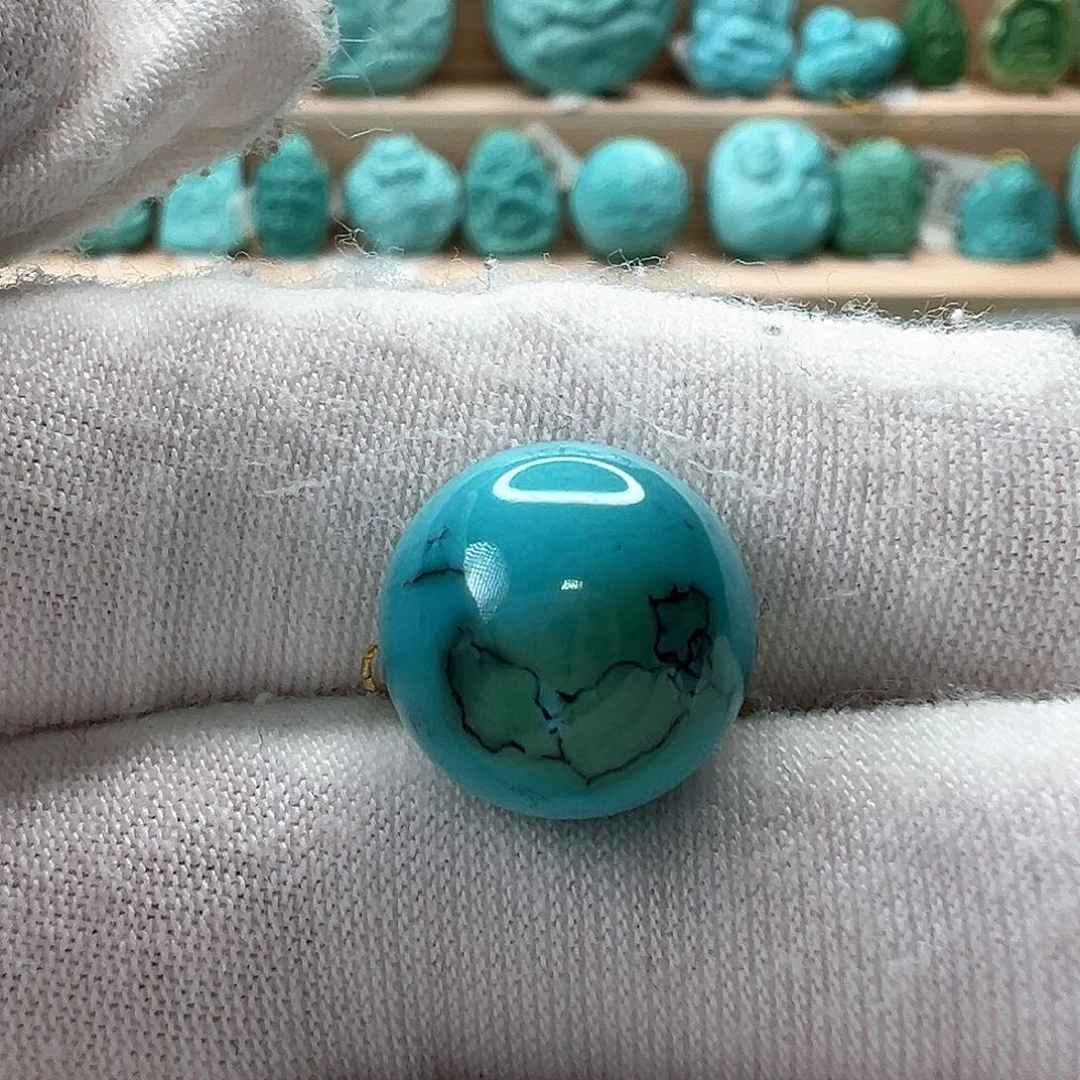 未镶嵌绿松石圆珠12.7mm