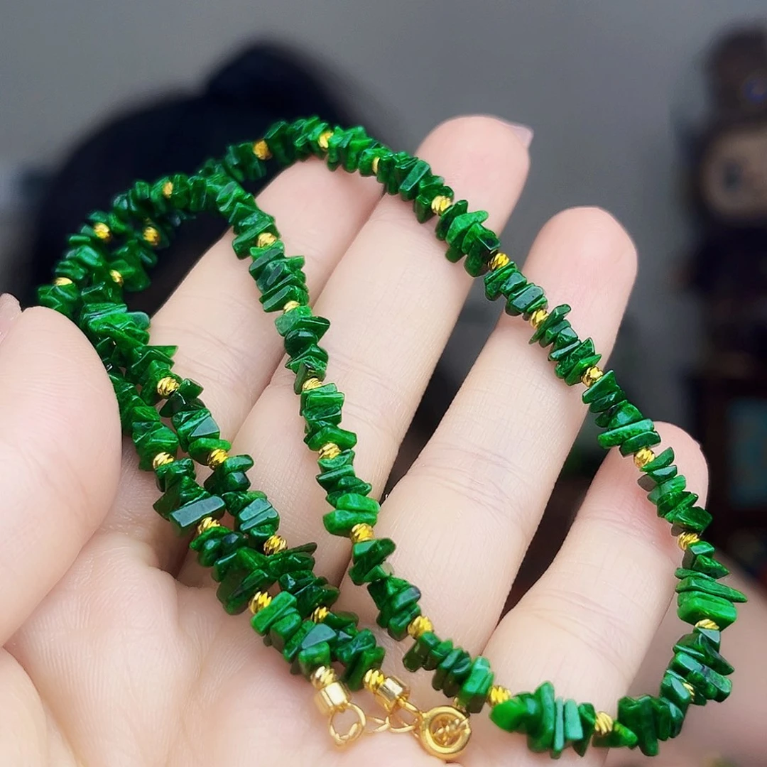 翡翠未镶嵌颈饰项链