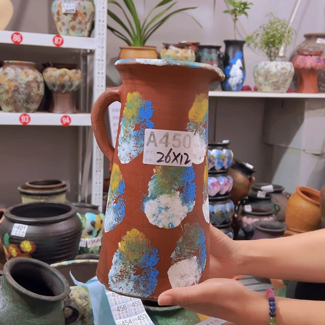 86红彩绘壶有孔450