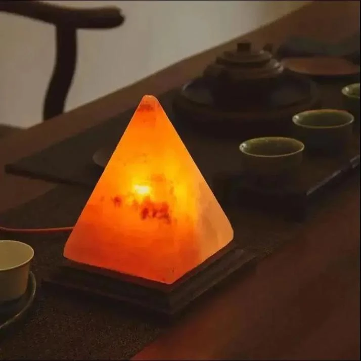 盐灯喜马拉雅盐灯天然水晶玫瑰盐灯卧室客厅店铺水晶摆件金字塔