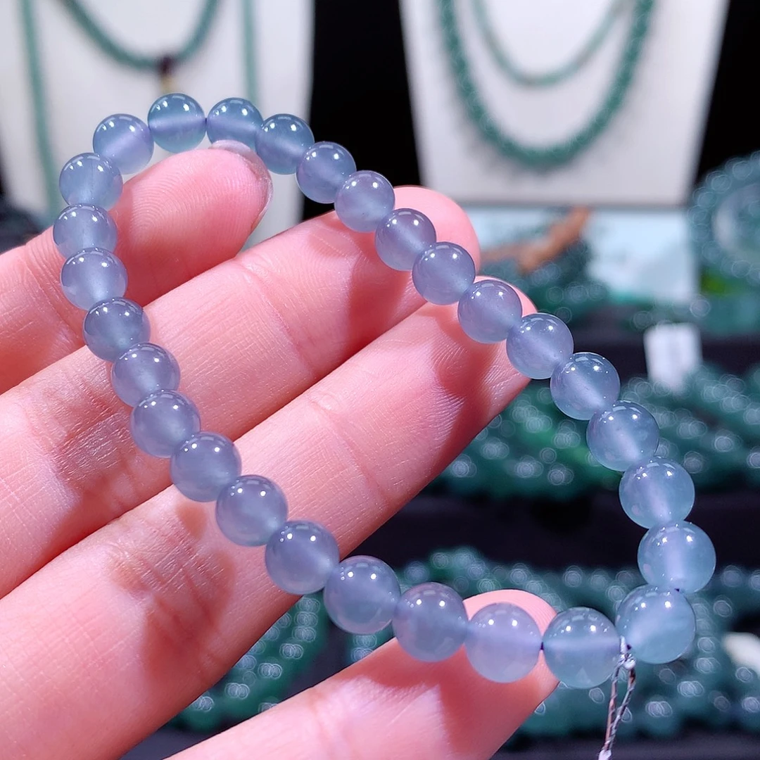 翡翠未镶嵌手链天然a货翡翠手串6.3