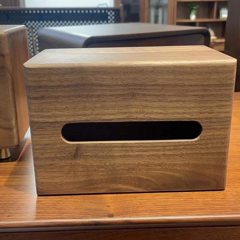 北美黑胡桃木纸巾盒抽纸盒