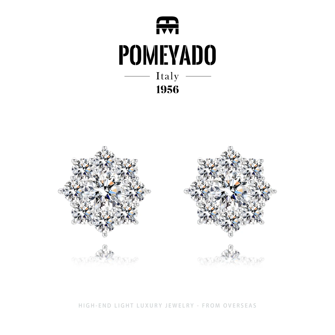 【魅力星光】Pomeyado秋季款满镶银色耳拍F3053