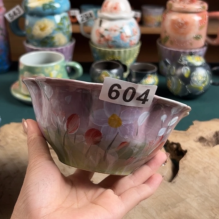 景德镇陶瓷手绘作品604口裂