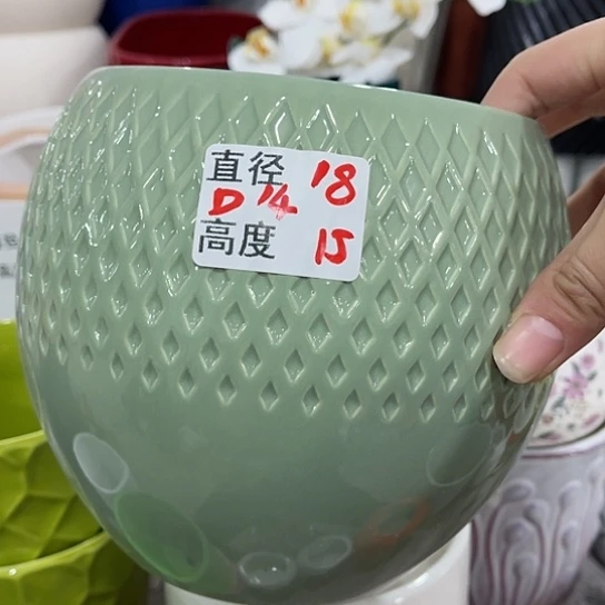 多肉绿植陶瓷花盆9.9包邮，有孔