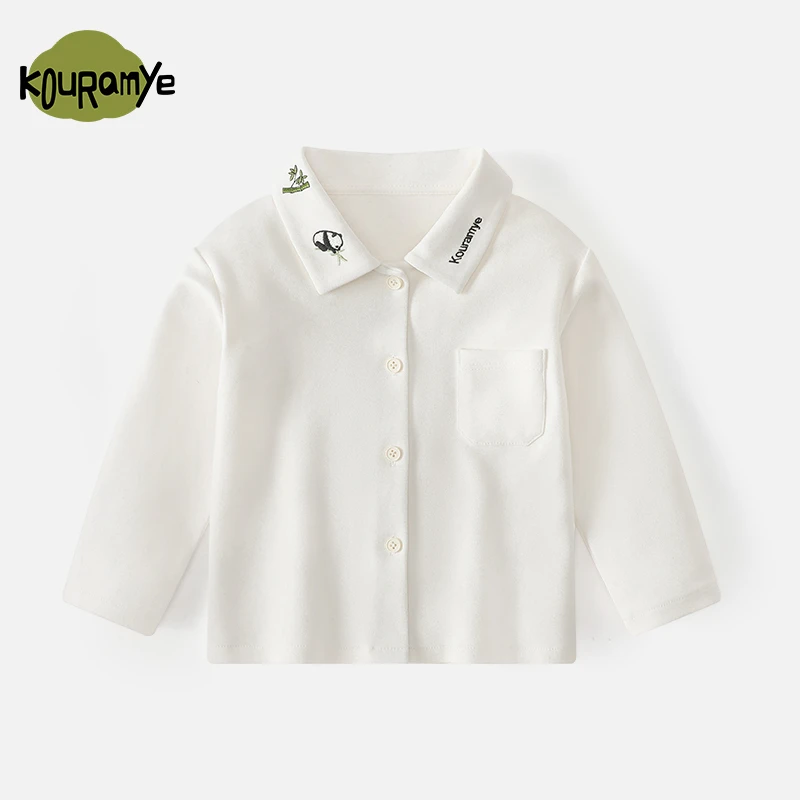 69005酷娃米春季新款小熊猫翻领儿童单上衣打底衫