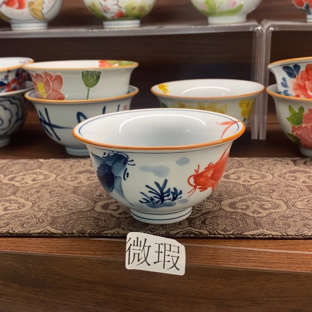 釉下彩老陶泥手工绘制