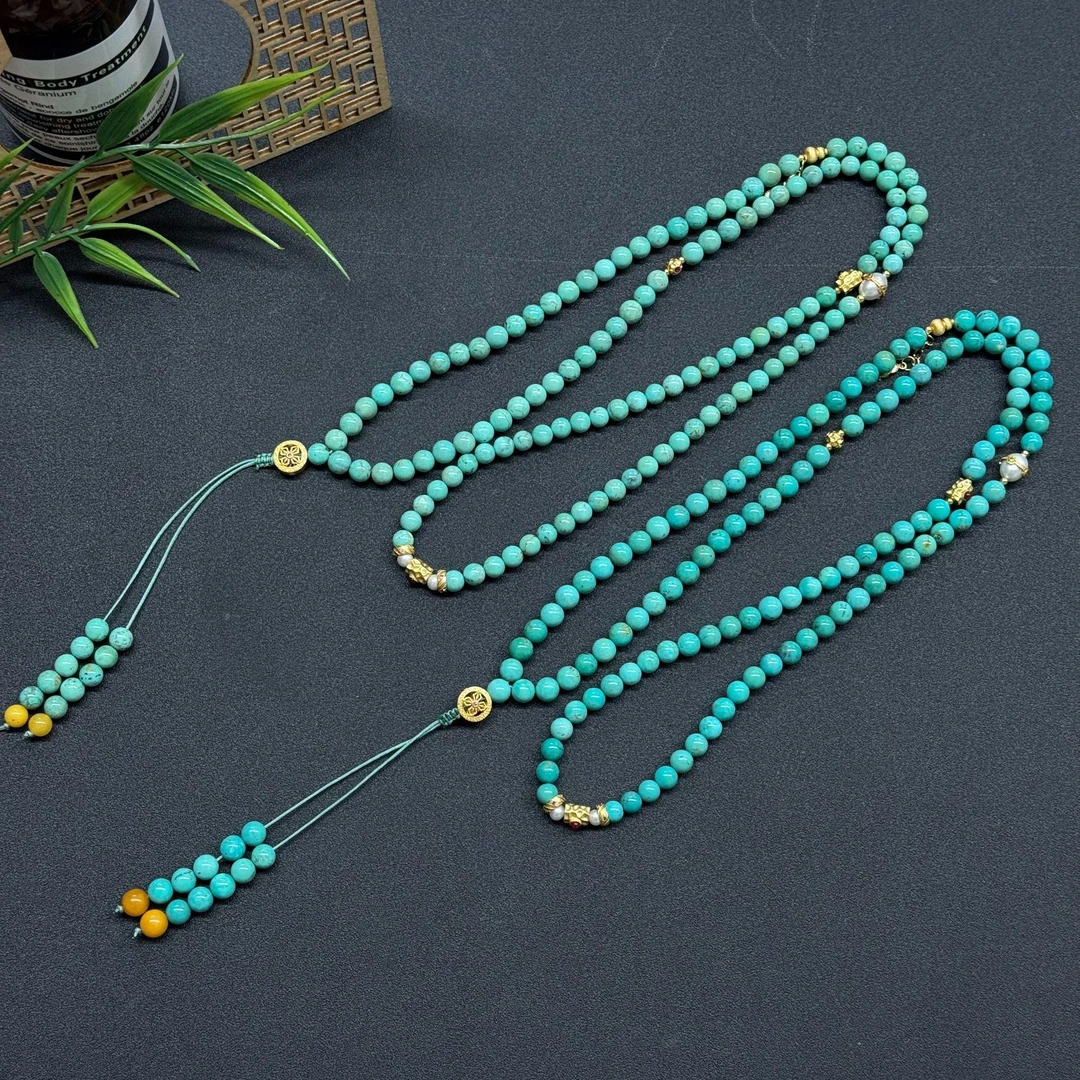 【老掌柜】绿松石108项链/AUN072573/多样性发一